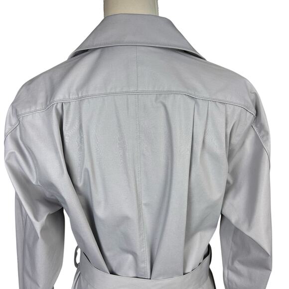 London Fog Maincoats Women Sze 14 Bluish Gray Belted Weather Classic Trench Coat - Picture 6 of 12